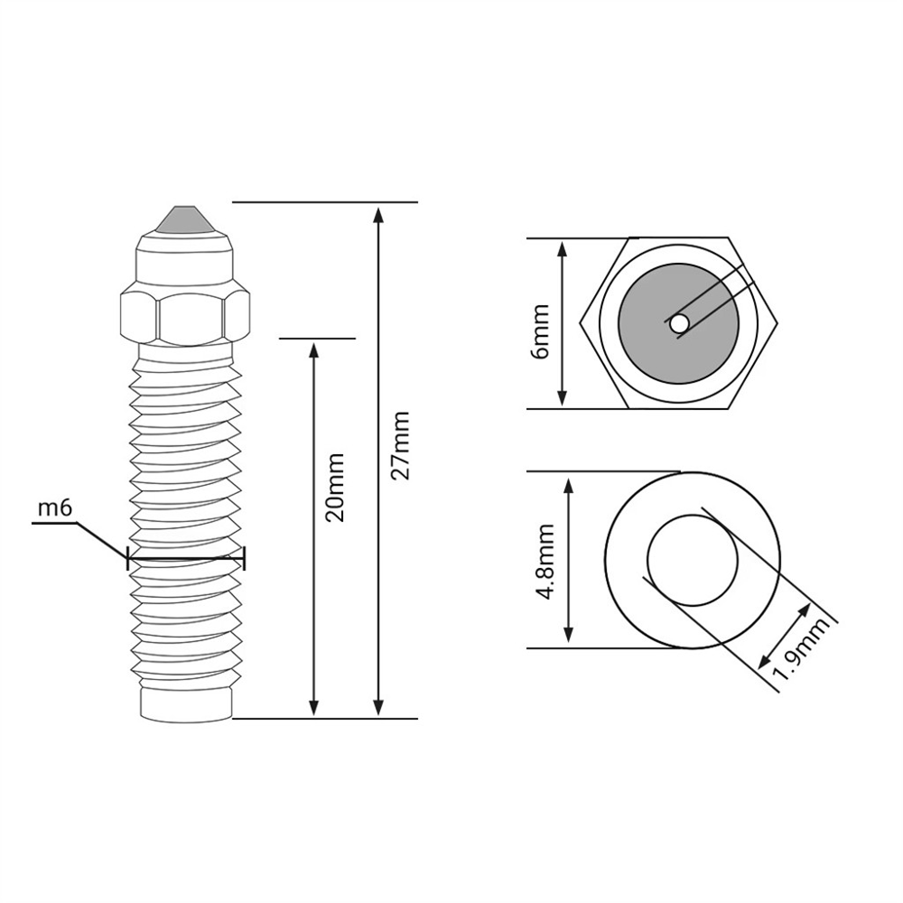 Elegoo Centauri Carbon Sertleştirilmiş Çelik Nozzle-08mm