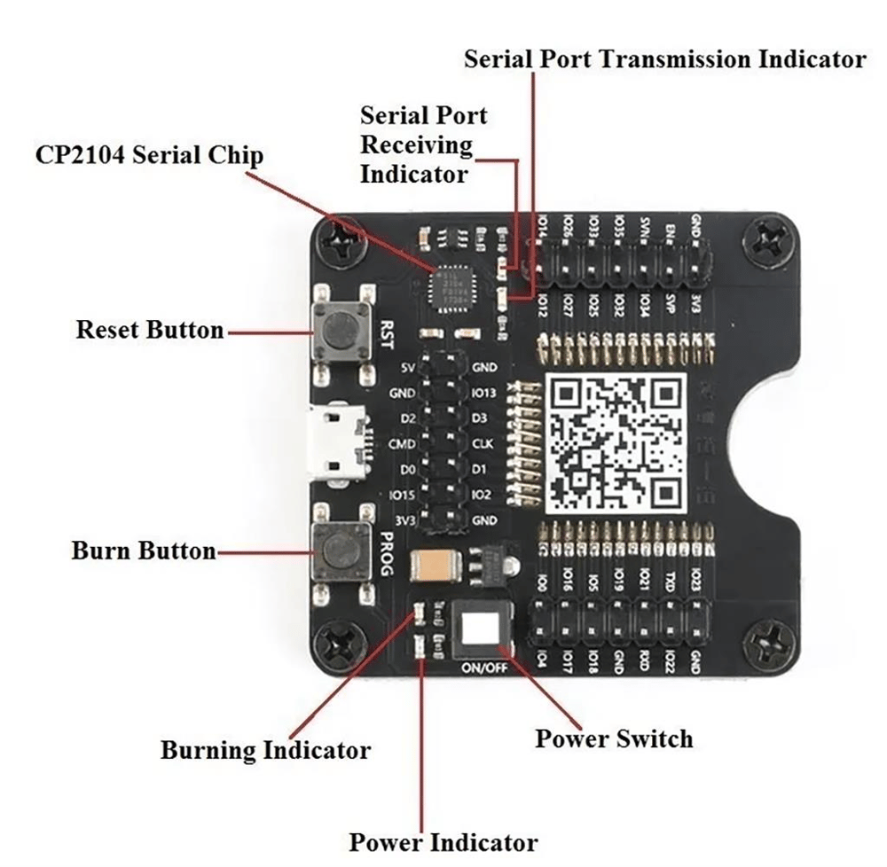 ESP-WROOM-32 Programlayıcı Adaptör Modülü-Geliştirme Kartı Test Kiti