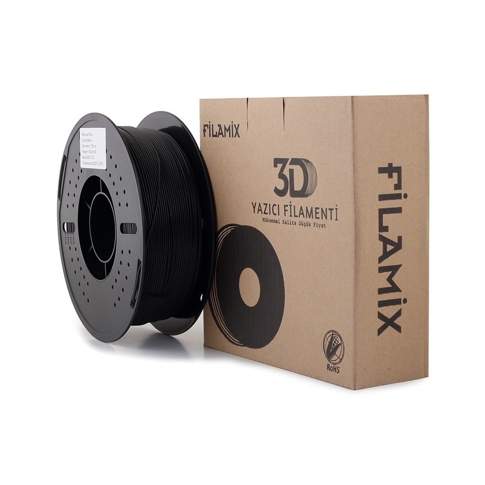 Filamix PLA+ Filament 1.75mm 1Kg (300mm/s)Siyah