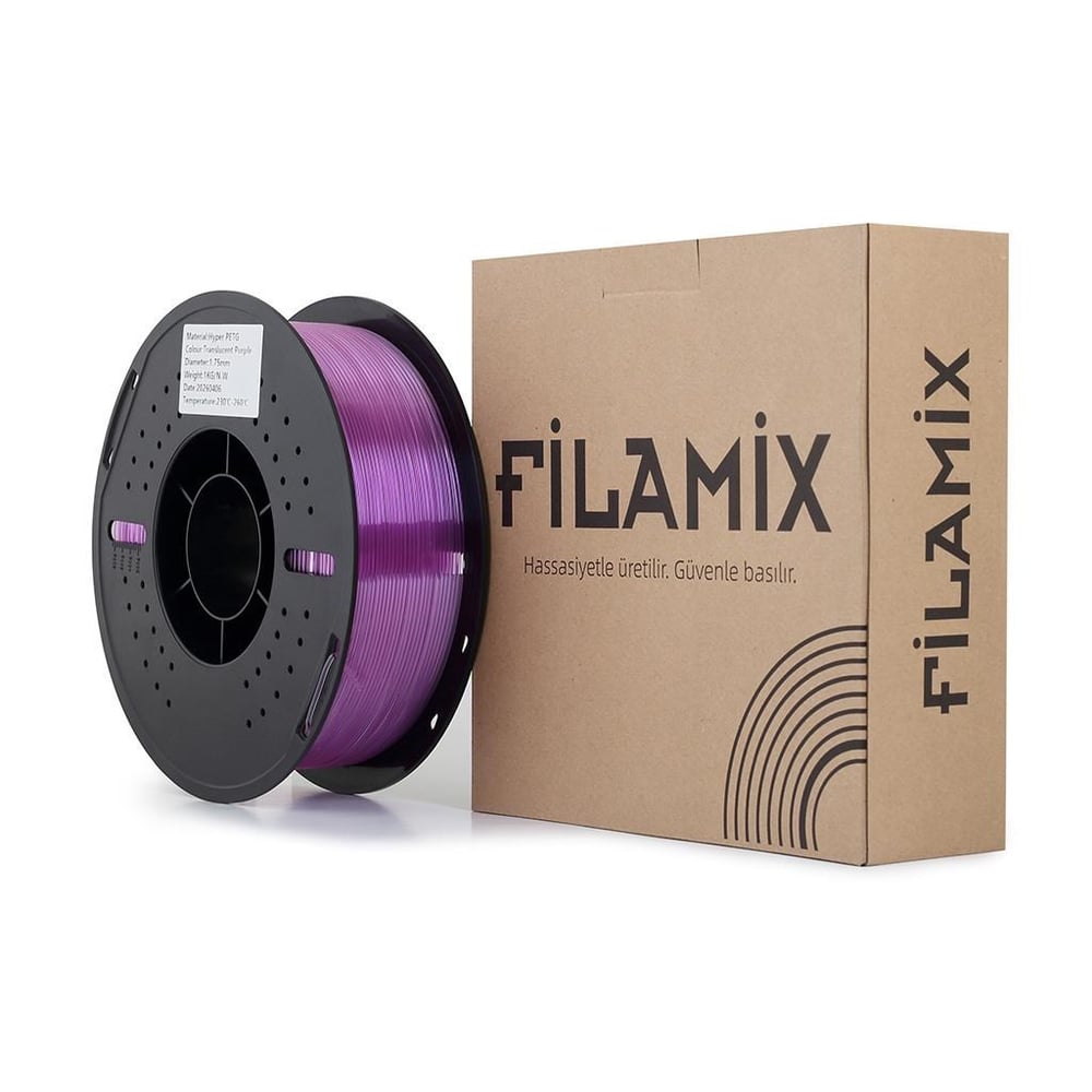 Filamix Rapid Petg Filament 1.75mm 1Kg Transparan Mor