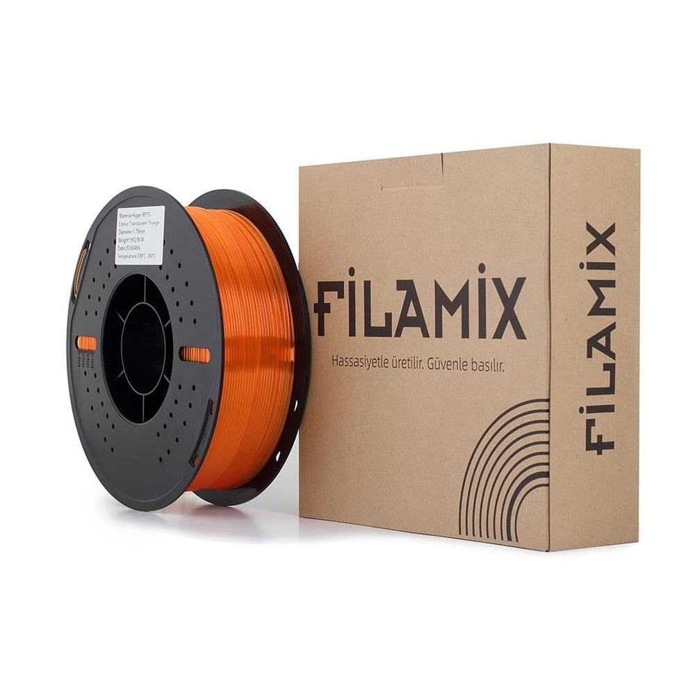 Filamix Rapid Petg Filament 1.75mm 1Kg Transparan Turuncu