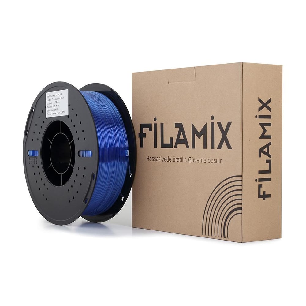 Filamix Rapid Petg Filament 1.75mm 1Kg Transparan Mavi