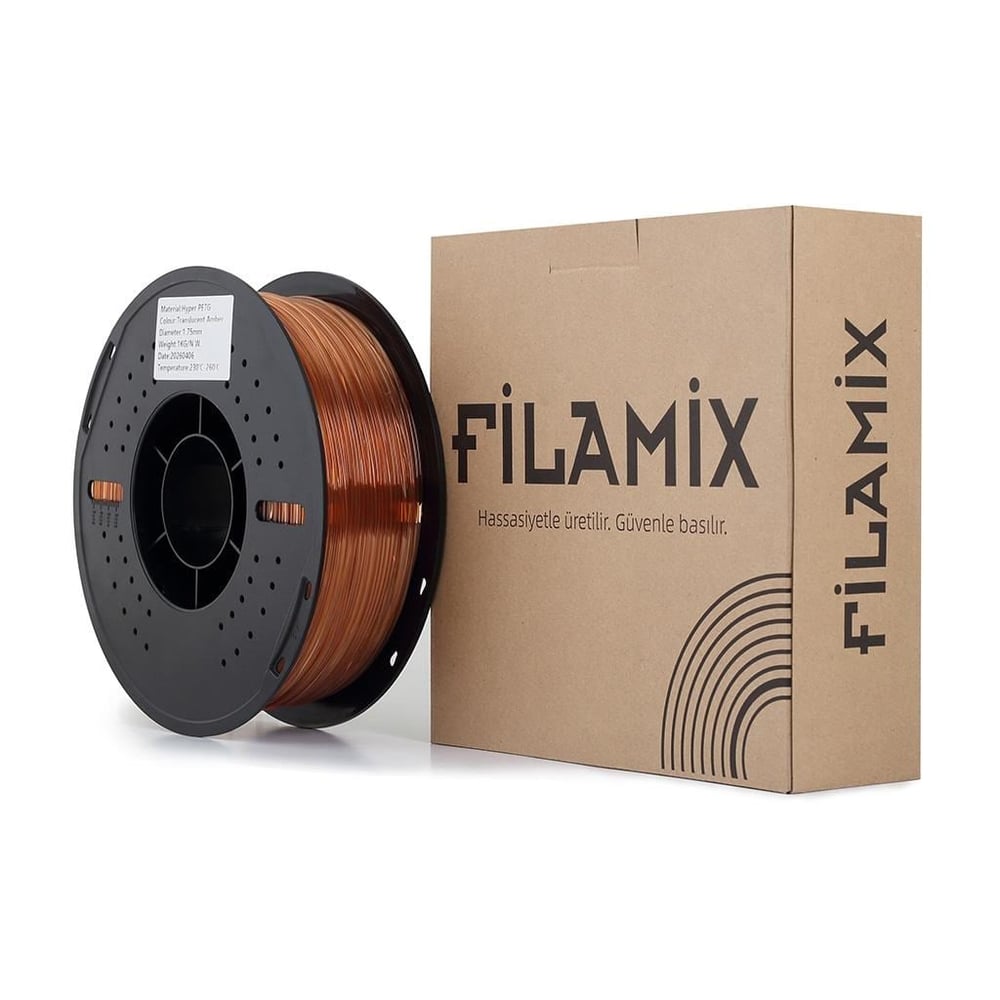 Filamix Rapid Petg Filament 1.75mm 1Kg Transparan Amber