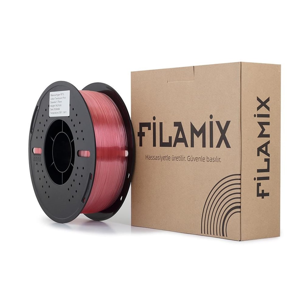 Filamix Rapid Petg Filament 1.75mm 1Kg Transparan Pembe