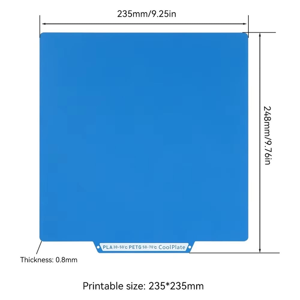 Flashforge AD5X-AD5M Çift Taraflı Düşük Sıcaklık Soğuk Baskı Yüzeyi-Mavi-235x248mm