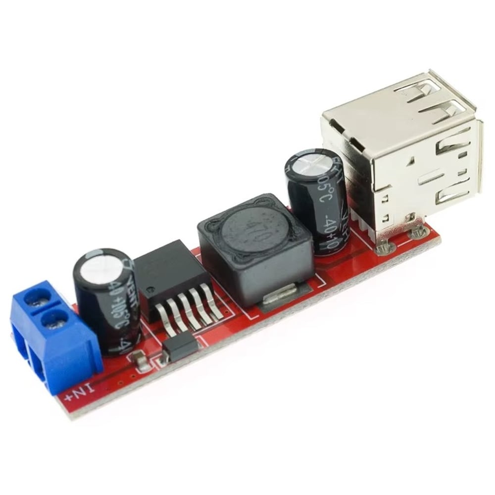 LM2596 Çift USB Çıkışlı Voltaj Düşürücü Regülatör-6-40V Girişli-USB 5V Çıkışlı