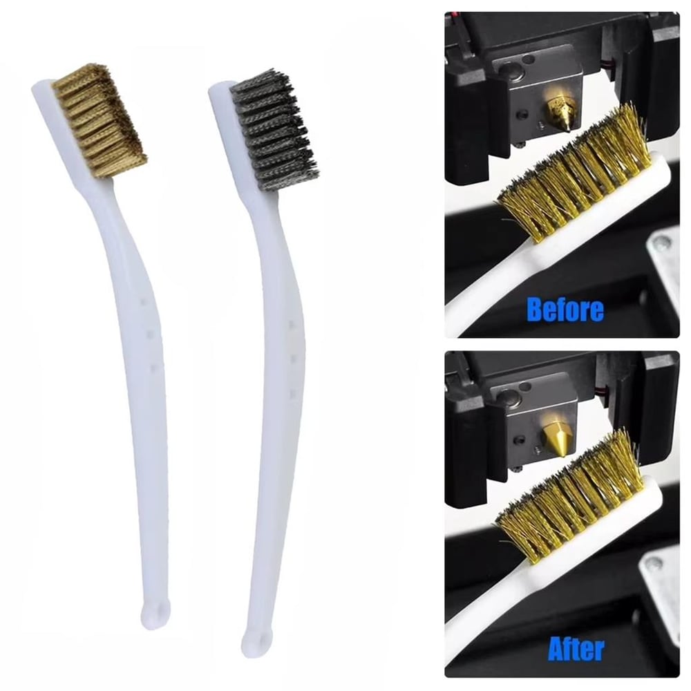 Nozzle Temizleme Fırçası Seti-Bakır Telli+Çelik Telli