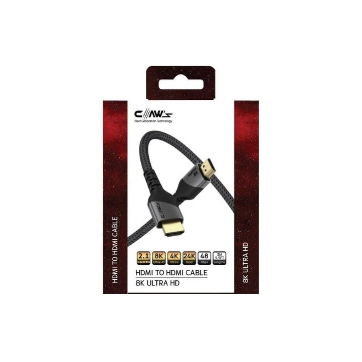 8k UHD HDMI 2.1 48 Gbps / 24K Gold / Alüminyum Gövdeli 8k 60Hz-4K 120Hz-2K 240HZ-FHD 240Hz Destekli Premium HDMI Kablo