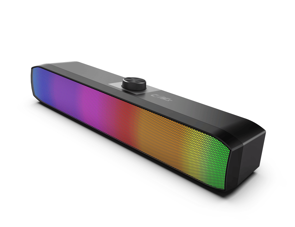 Claw's Lumatone 6W (3w x2) Full RGB Işıklandırmalı USB + 3.5mm Audio Çıkışlı Ses Kontrolcülü Kompakt Tasarım Tak-Çalıştır Gaming & Müzik Soundbar Speaker