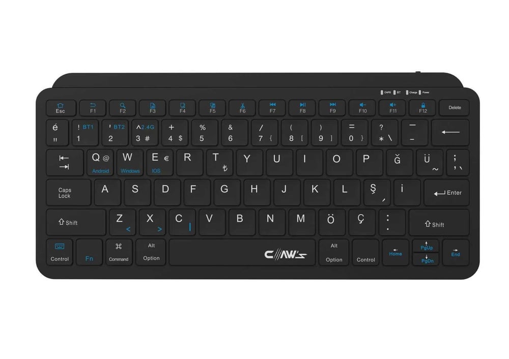 Claw's Orvia Compact Kablosuz 3 Modlu & Sessiz Tuş Takımlı Windows & Macos Uyumlu 6 Aya Kadar Pil Ömürlü Kablosuz Ofis Klavyesi (Çift Bluetooth Profili & 2.4G WiFi Desteği)