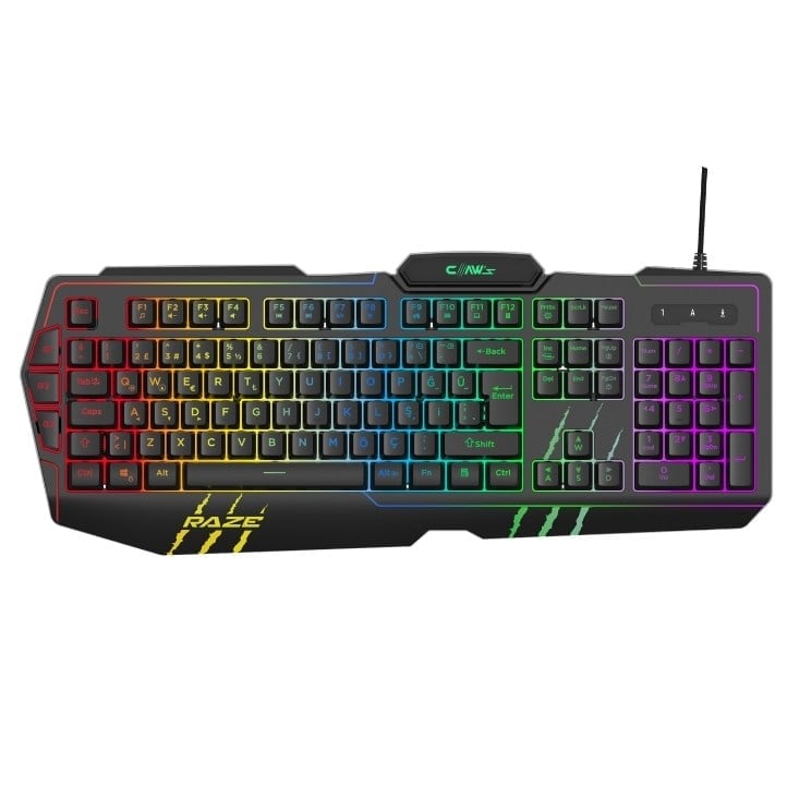 Claw's Raze RGB Yazılım & Harici G-Makro Tuşlu - Lazer Baskılı Özel ABS Materyal - Örgü Kablolu Membran Oyuncu Klavyesi