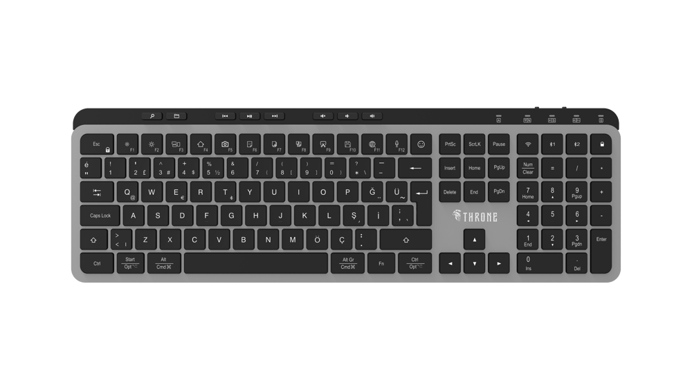 Elite K1 Sessiz Switch 110+8 Multimedya Tuşlu Windows & Macos Uyumlu Premium Alüminyum-Metal Kablosuz Ofis Klavyesi