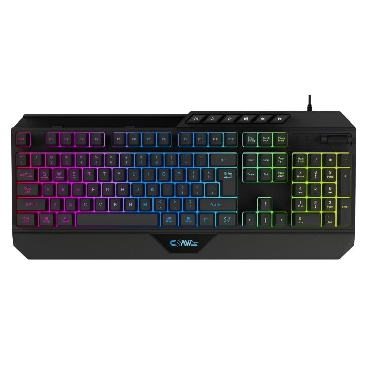 Nexus K1 RGB Full Membran 104 Tuşlu Ekstra Multimedya / Rollover Ses Kontrol Mekanizmalı & Claw's Reflex Örgü Kablolu