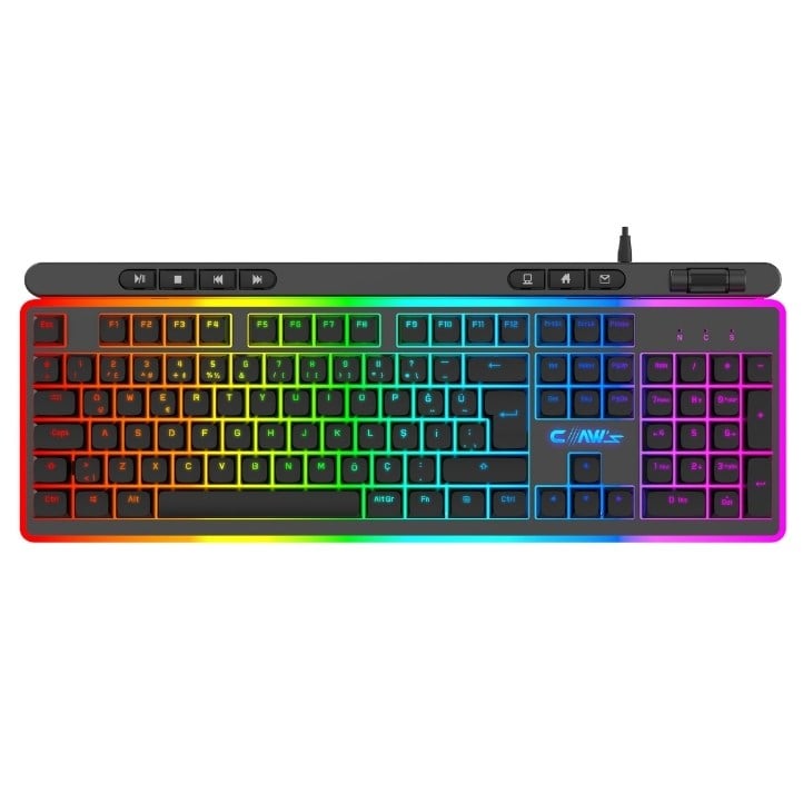 Nova K1 360° Özelleştirilebilir Rgb & Yazılımlı Full Membran 104+7 Tuşlu Ekstra Multimedya / Rollover Ses Kontrol Mekanizmalı