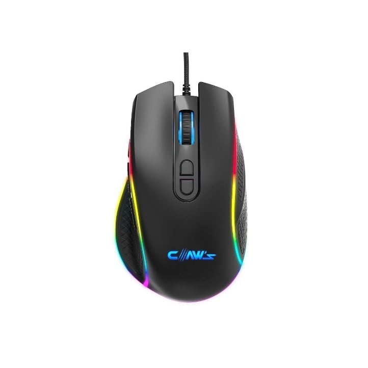 Nova V1 12800 Dpi Wide RGB Özel ABS Doku & Claw's Reflex Örgü Kablolu Ekstra Fire Butonlu Gaming Mouse - Siyah