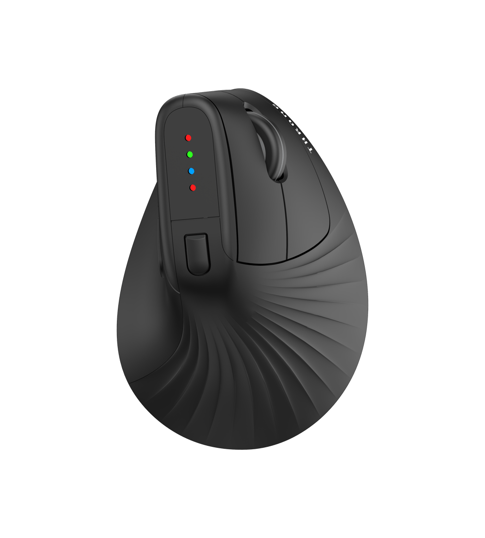 Throne Elite Ergoflow Dikey Ergonomik Kablosuz Mouse - 1600 DPI PAW3065 Sensör, Sessiz Tıklama (Silent Click), Tri-Mode Hibrit Geçiş (2.4GHz + Çift Bluetooth 5.1), Bilek Sağlığı Koruyucu Ofis Mouse