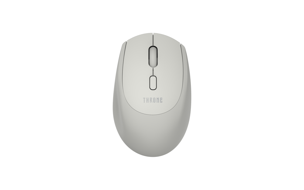 Throne Nebula Air Çift Renkli Kablosuz Mouse - 1600 DPI PAW3065 Sensör, Sessiz Tıklama (Silent Click), Tri-Mode Bağlantı (2.4GHz + Çift Bluetooth 5.1), Premium Ofis ve Mobil Taşınabilir Mouse - Gri