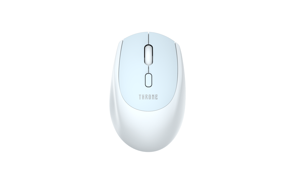 Throne Nebula Air Çift Renkli Kablosuz Mouse - 1600 DPI PAW3065 Sensör, Sessiz Tıklama (Silent Click), Tri-Mode Bağlantı (2.4GHz + Çift Bluetooth 5.1), Premium Ofis ve Mobil Taşınabilir Mouse - Mavi