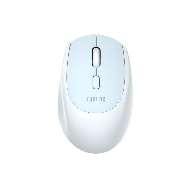 Throne Nebula Air Çift Renkli Kablosuz Mouse - 1600 DPI PAW3065 Sensör, Sessiz Tıklama (Silent Click), Tri-Mode Bağlantı (2.4GHz + Çift Bluetooth 5.1), Premium Ofis ve Mobil Taşınabilir Mouse - Mavi