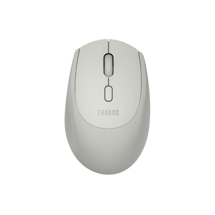 Throne Nebula Air Çift Renkli Kablosuz Mouse - 1600 DPI PAW3065 Sensör, Sessiz Tıklama (Silent Click), Tri-Mode Bağlantı (2.4GHz + Çift Bluetooth 5.1), Premium Ofis ve Mobil Taşınabilir Mouse - Gri