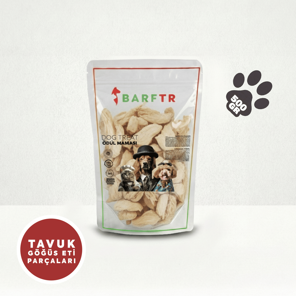 Tavuk Göğüs Eti Parçaları Atıştırmalık Ödül Maması 500 GRAM Kediler İçin