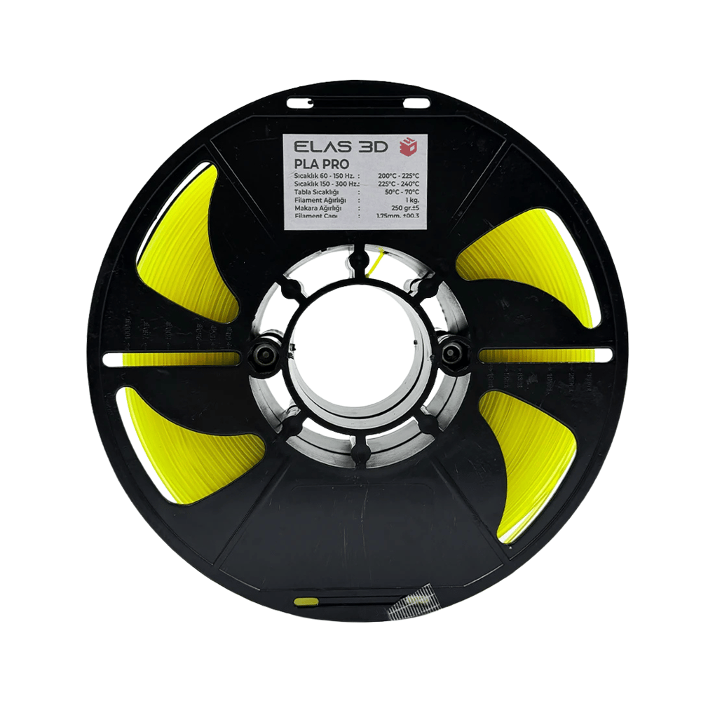 Elas PLA Pro Neon Sarı Transparan Filament 1.75 mm 1kg