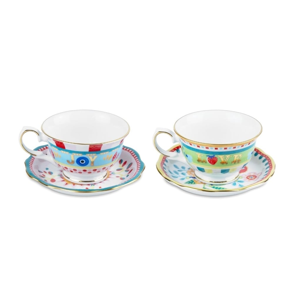  Baci Milano Mamma Mia 2'li Çay Fincanı Seti 10 cm x 6 cm x 14 cm
