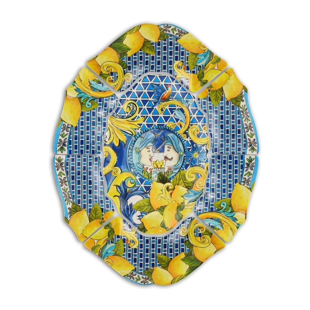  Baci Milano Sicily 7 Parça Meze Tabağı Mavi