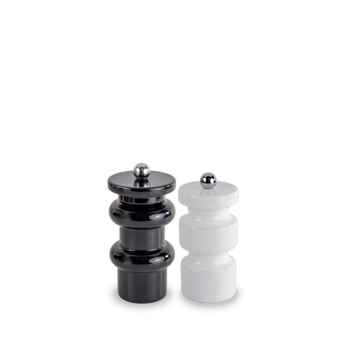 2 li Ahşap Tuz- Karabiber Değirmen Seti 6 x 12,5cm - 5 x 11cm Seramik Öğütücülü