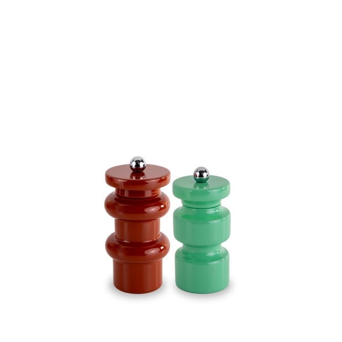 2 li Ahşap Tuz- Karabiber Değirmen Seti 6 x 12,5cm - 5 x 11cm Seramik Öğütücülü