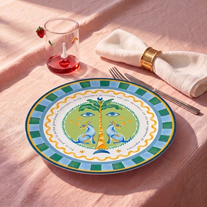 Baci Milano Dolce Far Niente Emaye Tavşan Desenli Supla Ø 33 cm