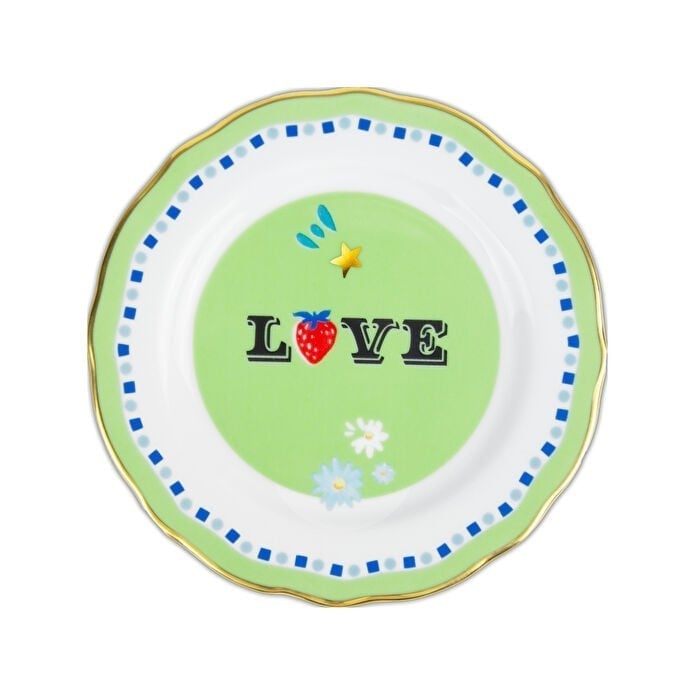 Baci Milano Mamma Mia Love Yazılı Tatlı Tabağı 16 cm