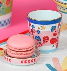 Baci Milano Mamma Mia Yaprak Desenli Tabaklı Espresso Fincanı 5,5 cm x 7 cm