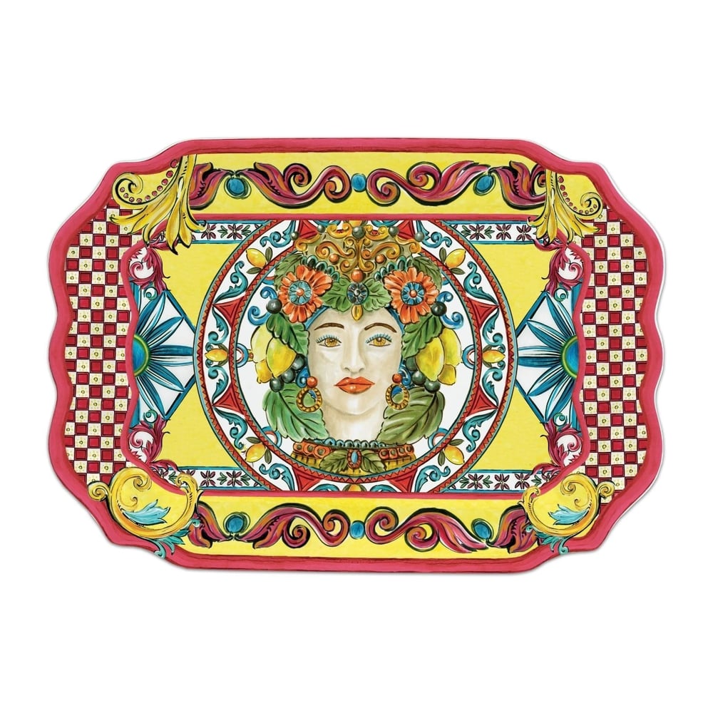 Baci Milano Sicily Tepsi 47 cm x 33 cm Turuncu
