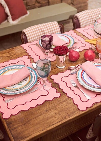 Mariaida Home ondulado peçete somon kırmızısı