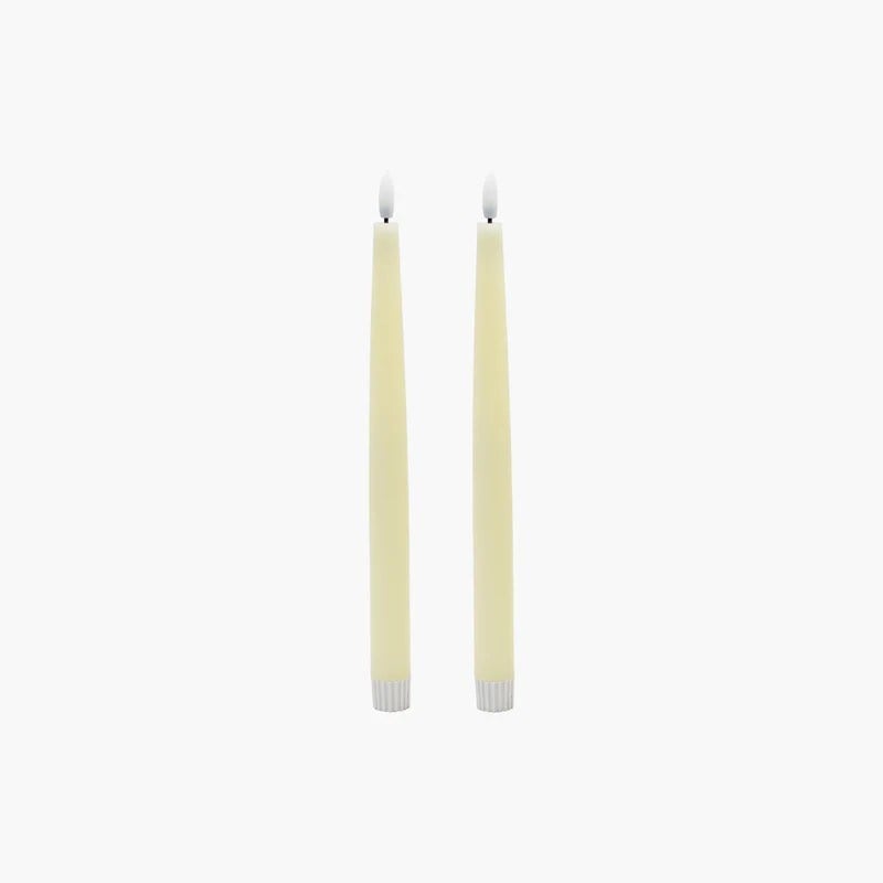 Set Led Işık Krem Mum 26,5cm 2'li