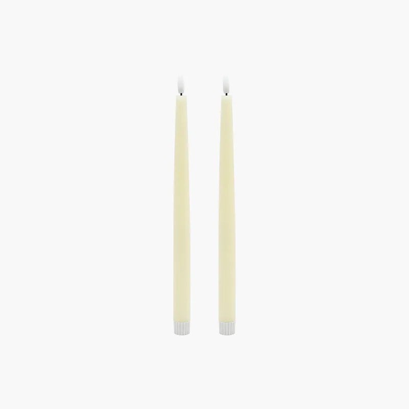 Set Led Işık Krem Mum 30,5cm 2'li