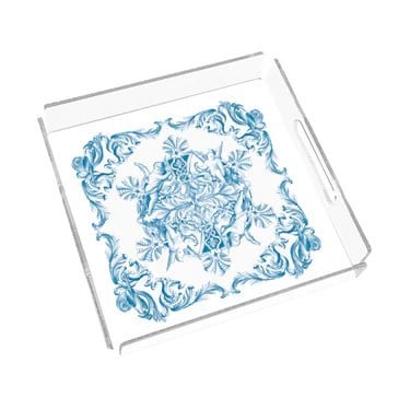 Sivella  Blue Blanc Royale 35x35 Pleksi Tepsi
