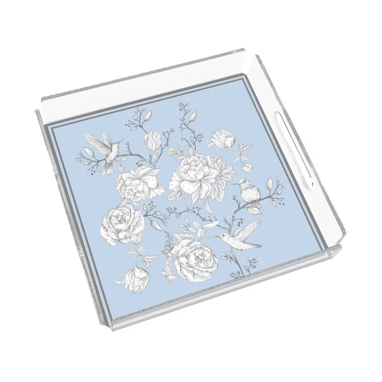 Sivella  Rose Glow Blue 35x35 Pleksi Tepsi