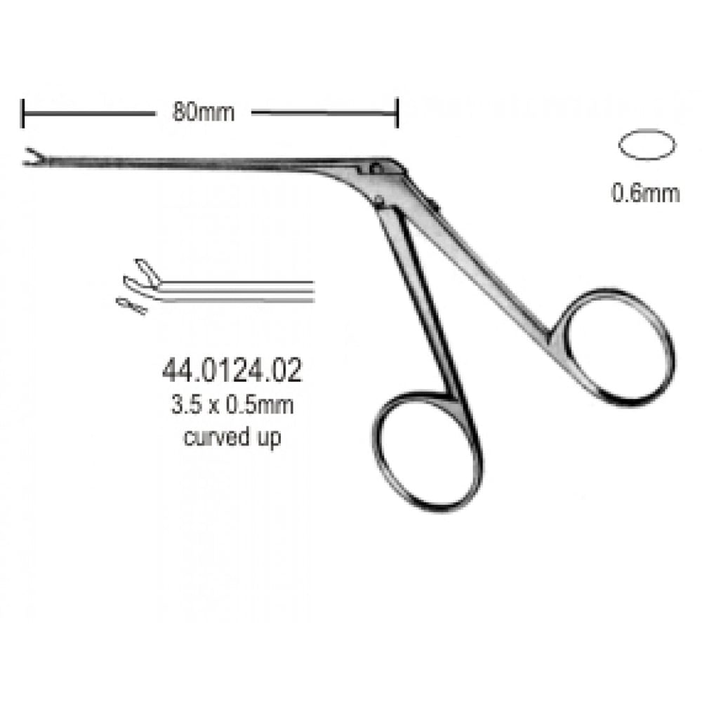 44.0124.02 Mikro Kulak Forsepsi Forseps Yukarı Açılı 0.5x0.6mm, 8cm