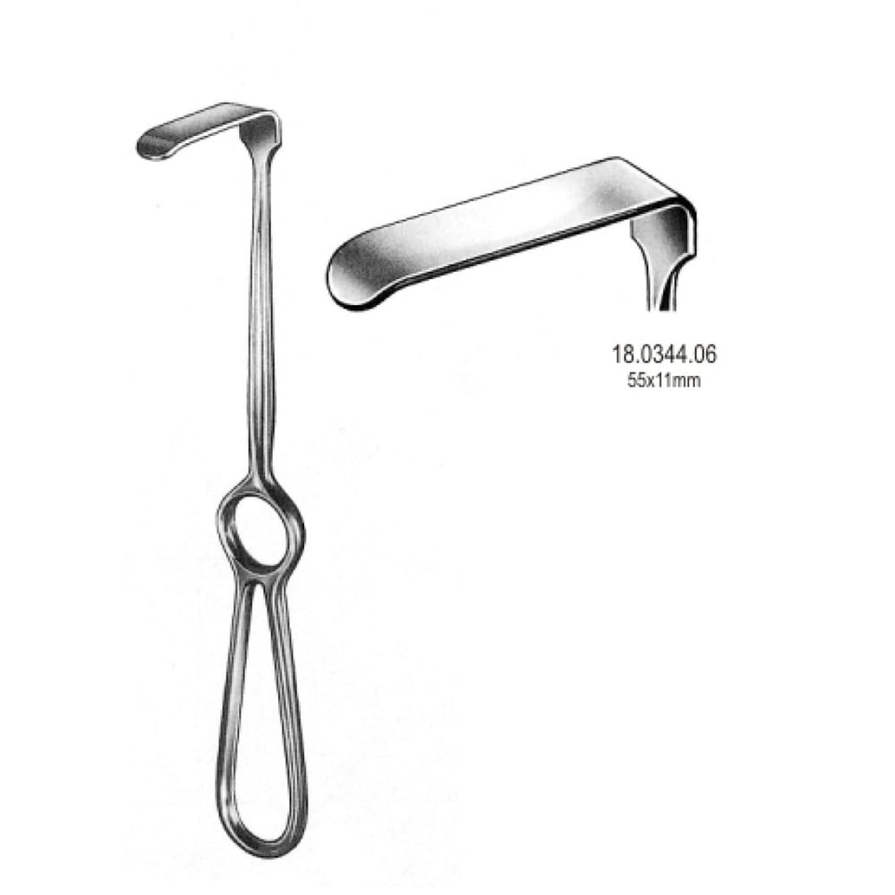 18.0344.06 Kocher Langenbeck Ekartör 55x11mm, 21.5cm
