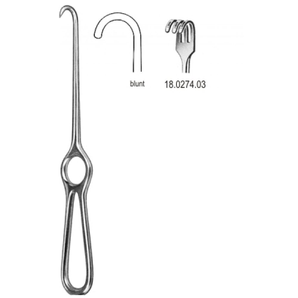 18.0274.03 Kocher Ekartör 3 Dişli Künt 22cm