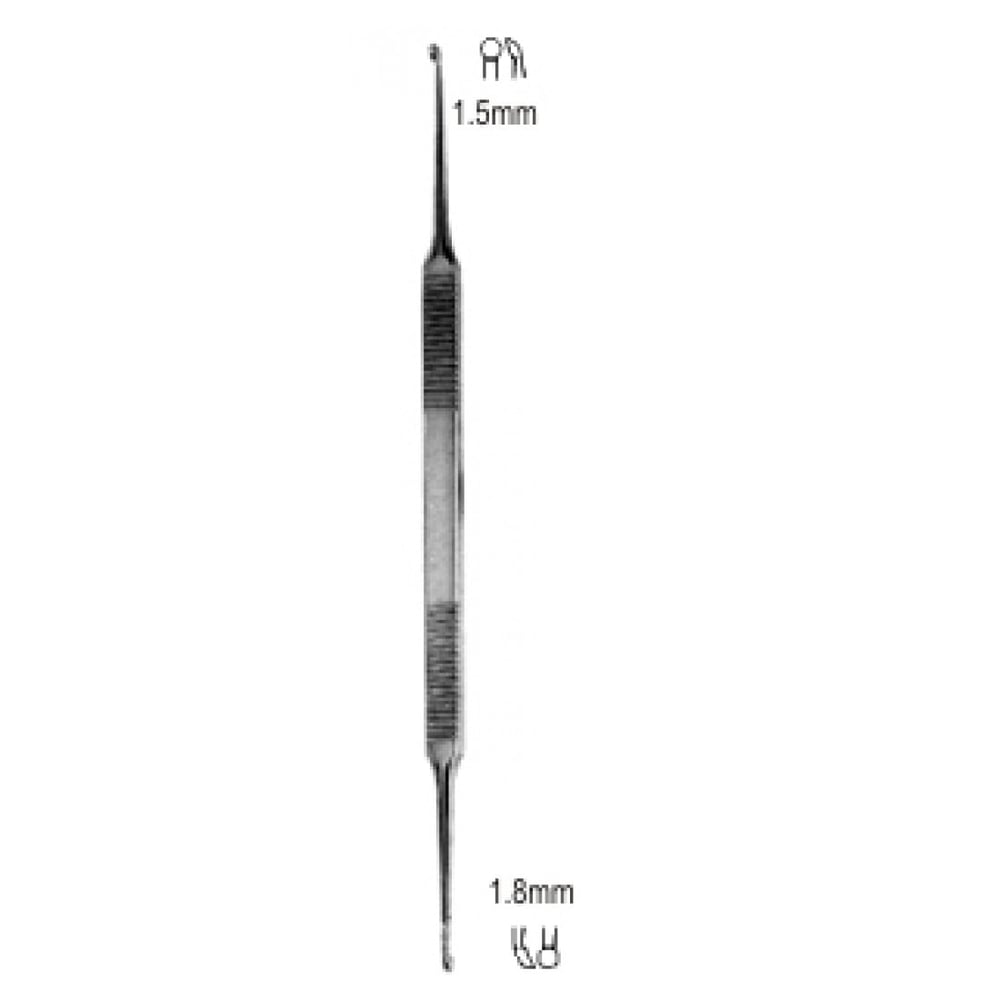 44.0560.02 House Küret Çift Taraflı 1.5/1.8mm (Hafif Eğri) 15cm