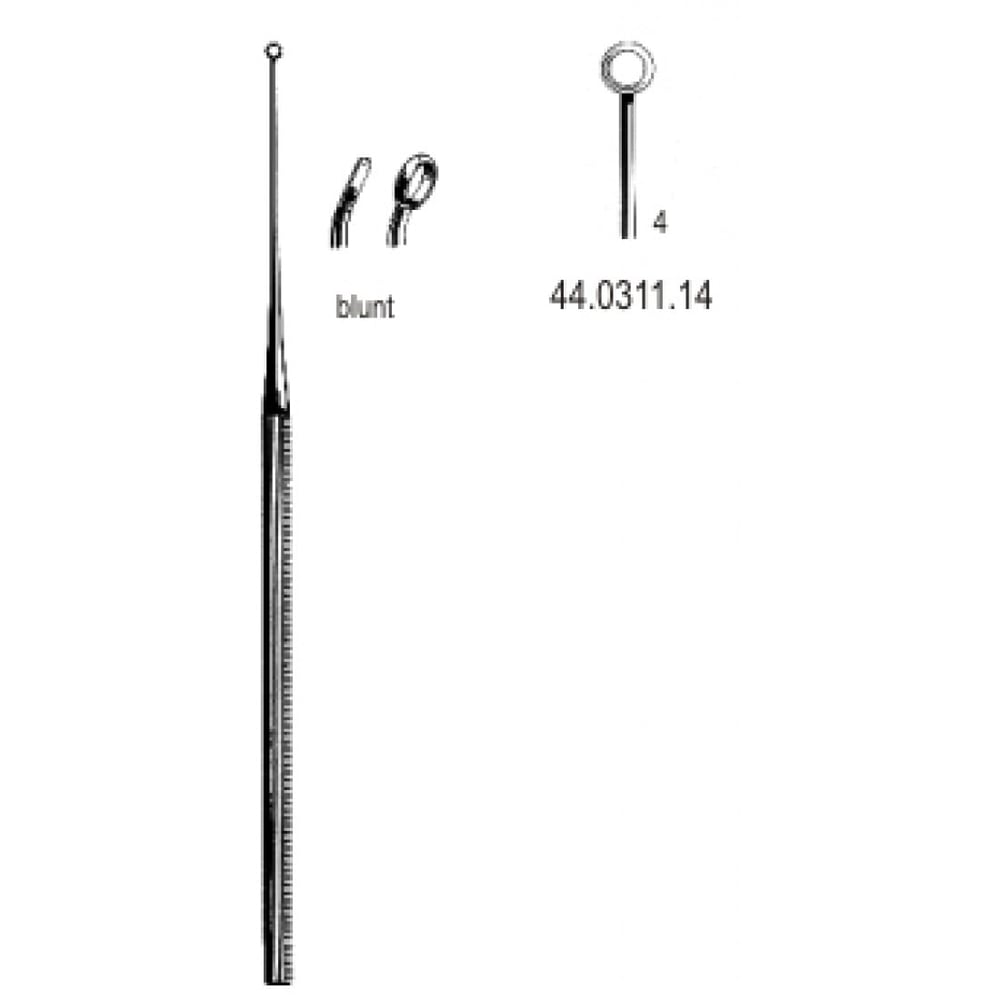 44.0311.14 Buck Kulak Küreti Eğri Künt, 4, 16.5cm
