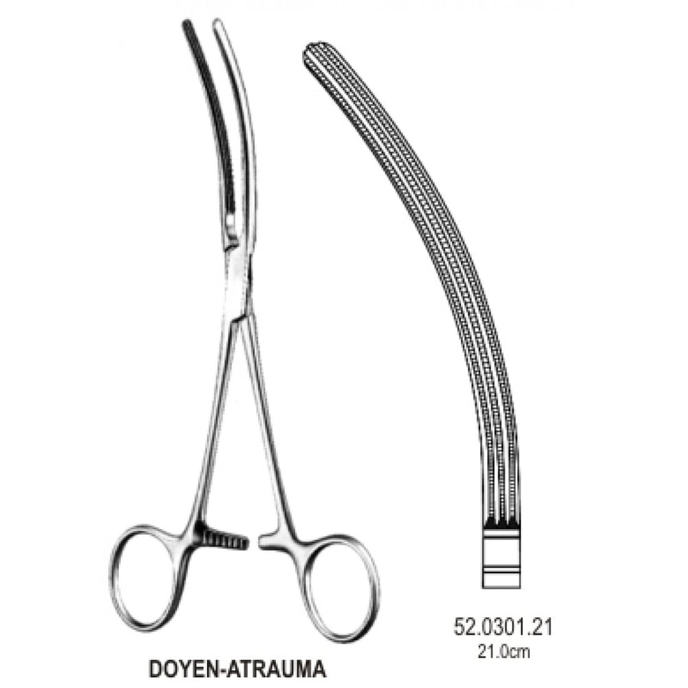 52.0301.21 Doyen Bağırsak Forsepsi Atravmatik Eğri 21cm