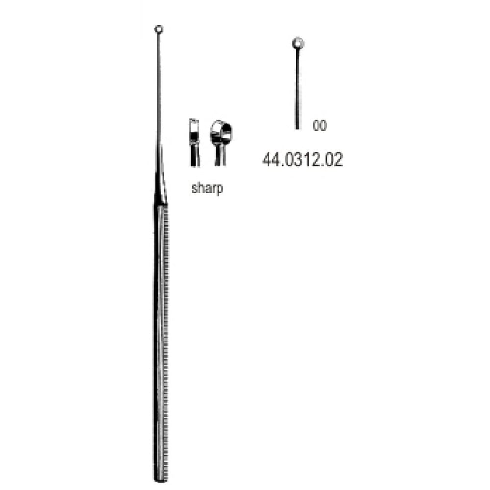 44.0312.02 Buck Kulak Küreti Düz Keskin, 00, 16.5cm