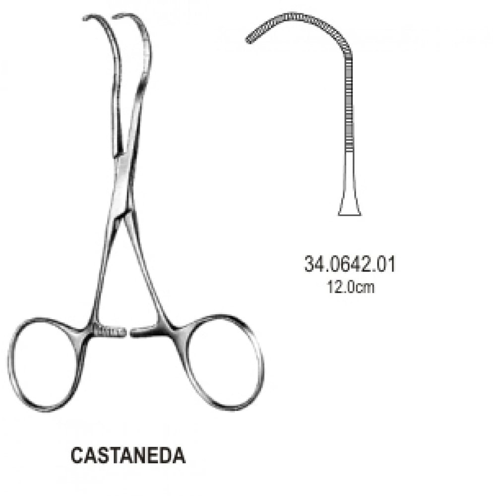 34.0642.01 Castaneda Yenidoğan Klemp Çok İnce Eğri 12cm