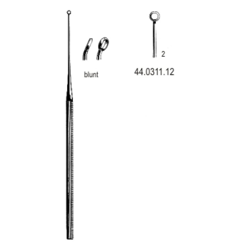 44.0311.12 Buck Kulak Küreti Eğri Künt, 2, 16.5cm