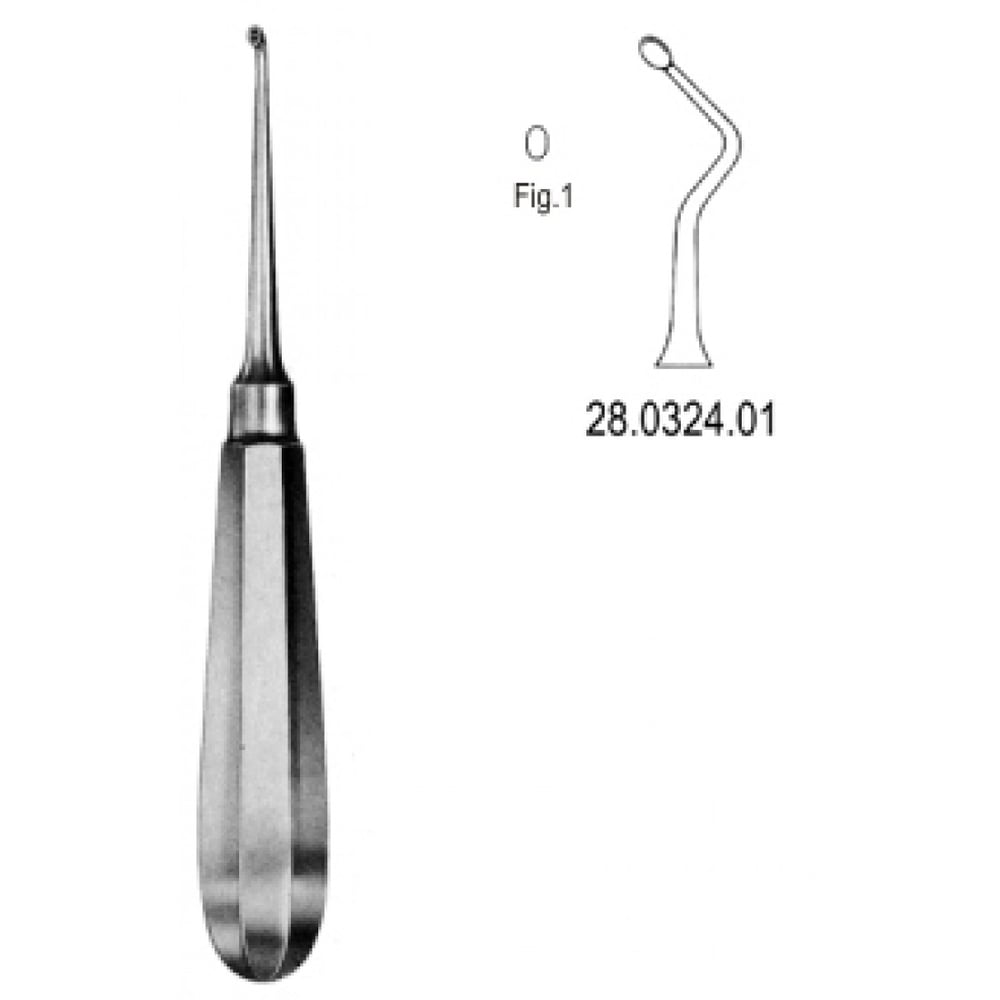 28.0324.01 USA Model Kemik Küreti Sağ 16cm Fig.1