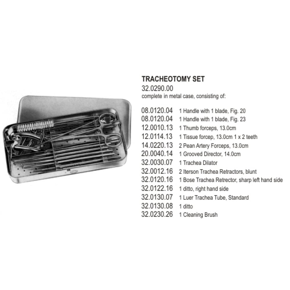 32.0290.00 Trakeostomi Set Komple Metal Kutu İçinde 
